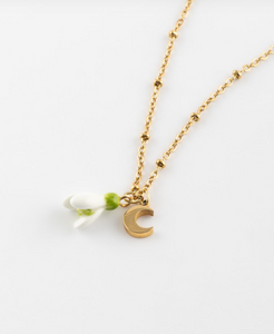 SNOWDROP MOON NECKLACE