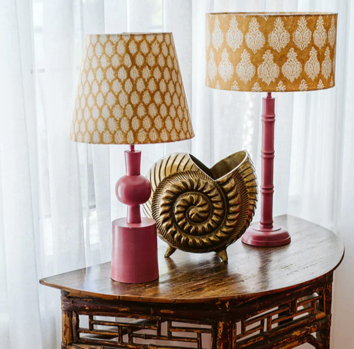 LACQUERED LAMP BASE - DUSTY ROSE
