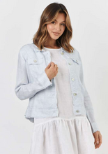 Load image into Gallery viewer, LINEN JACKET - BLUE &amp; WHITE