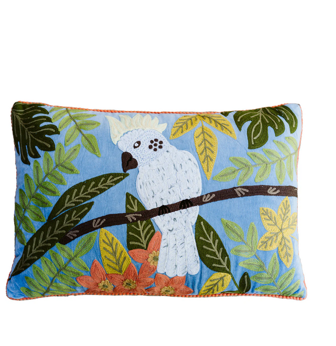LUMBAR CUSHIONS - PALE BLUE COCKATOO