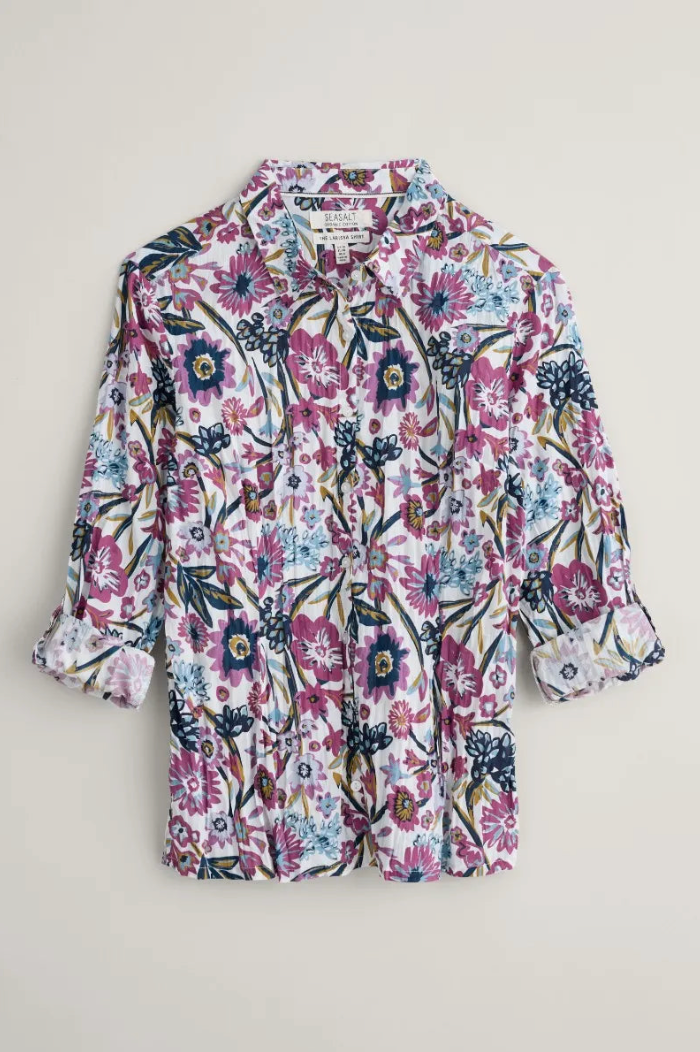 LARISSA SHIRT - FLORALTERRAIN CHALK