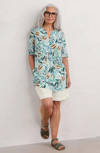 OP ART TUNIC - RIVERBED FLORAL CHALK