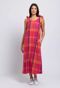 BALI TIE DRESS - PINK CHECK