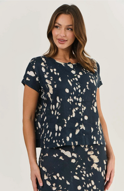 LINEN BUTTON TOP - UNIVERSE