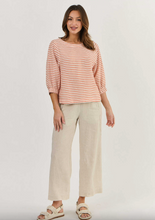 Load image into Gallery viewer, LINEN ELBOW SLEEVE TOP - TAMARIND SLICE