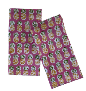 PINK PINEAPPLE NAPKIN - SET 4