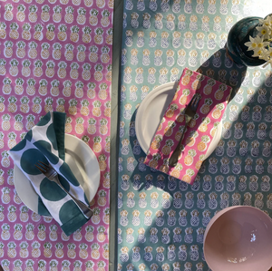 PINK PINEAPPLE NAPKIN - SET 4