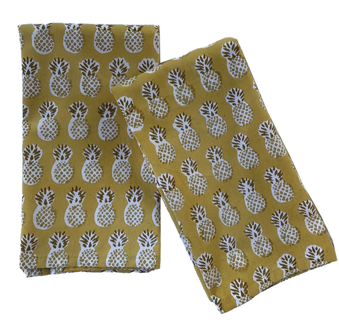 YELLOW PINEAPPLE NAPKIN - SET 4