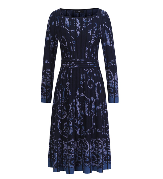 JACQUARD DRESS - ILLUMINATION PATTERN NAVY