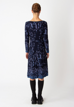 Load image into Gallery viewer, JACQUARD DRESS - ILLUMINATION PATTERN NAVY