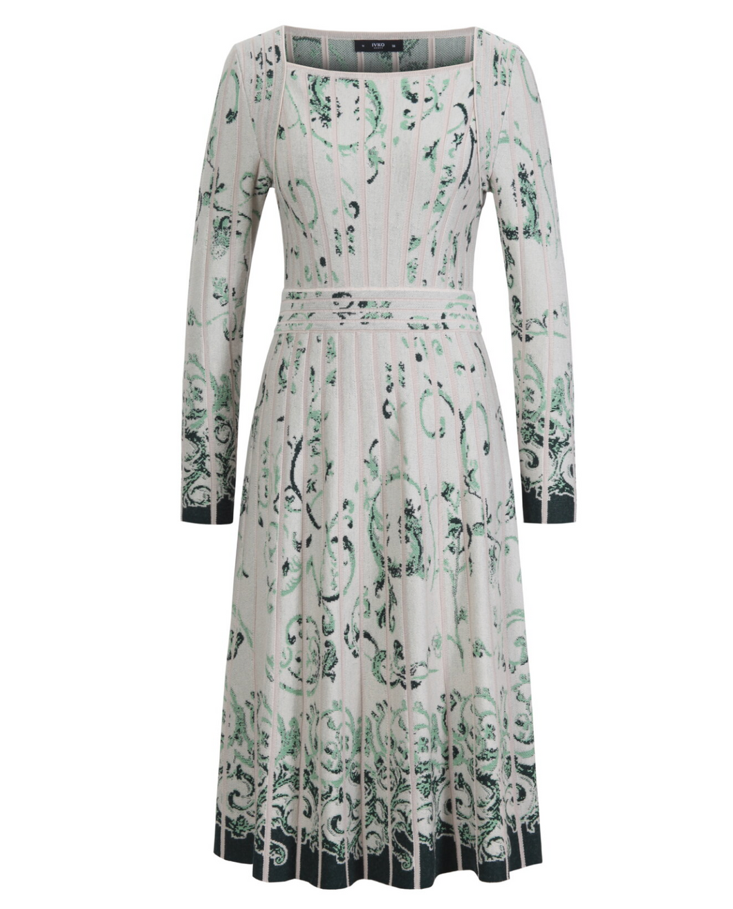 JACQUARD DRESS - ILLUMINATION PATTERN OFF WHITE