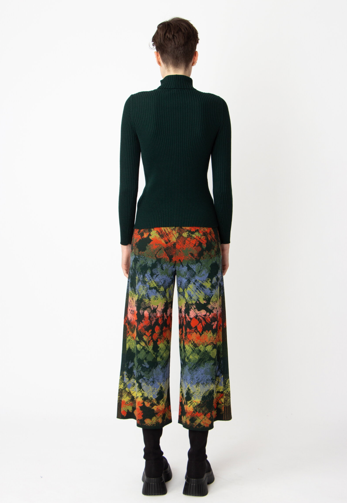 JACQUARD PANTS - CAMOUFLAGE PATTERN FOREST