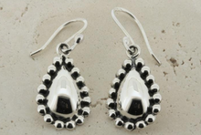 Load image into Gallery viewer, BEADED TEARDROP DROP SILVER EARRINGS