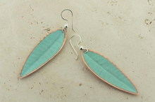 Load image into Gallery viewer, LONG LEAF COPPER PATINA EARRINGS