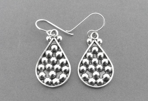 SILVER TEARDROP TRIBAL EARRINGS