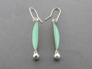 LEAF AND BALL EARRINGS - COPPER PATINA & SILVER