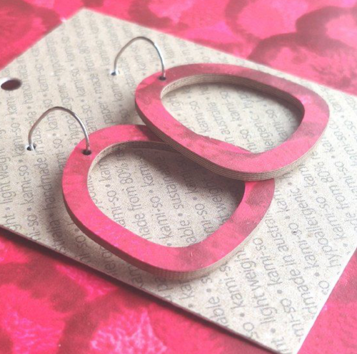 RECYCLED PAPER LARGE HOOP EARRINGS