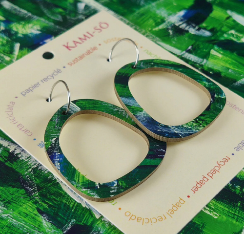 RECYCLED PAPER  HOOP EARRINGS