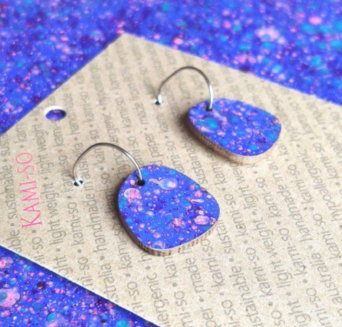 RECYCLED PAPER MINI SQUARE EARRINGS