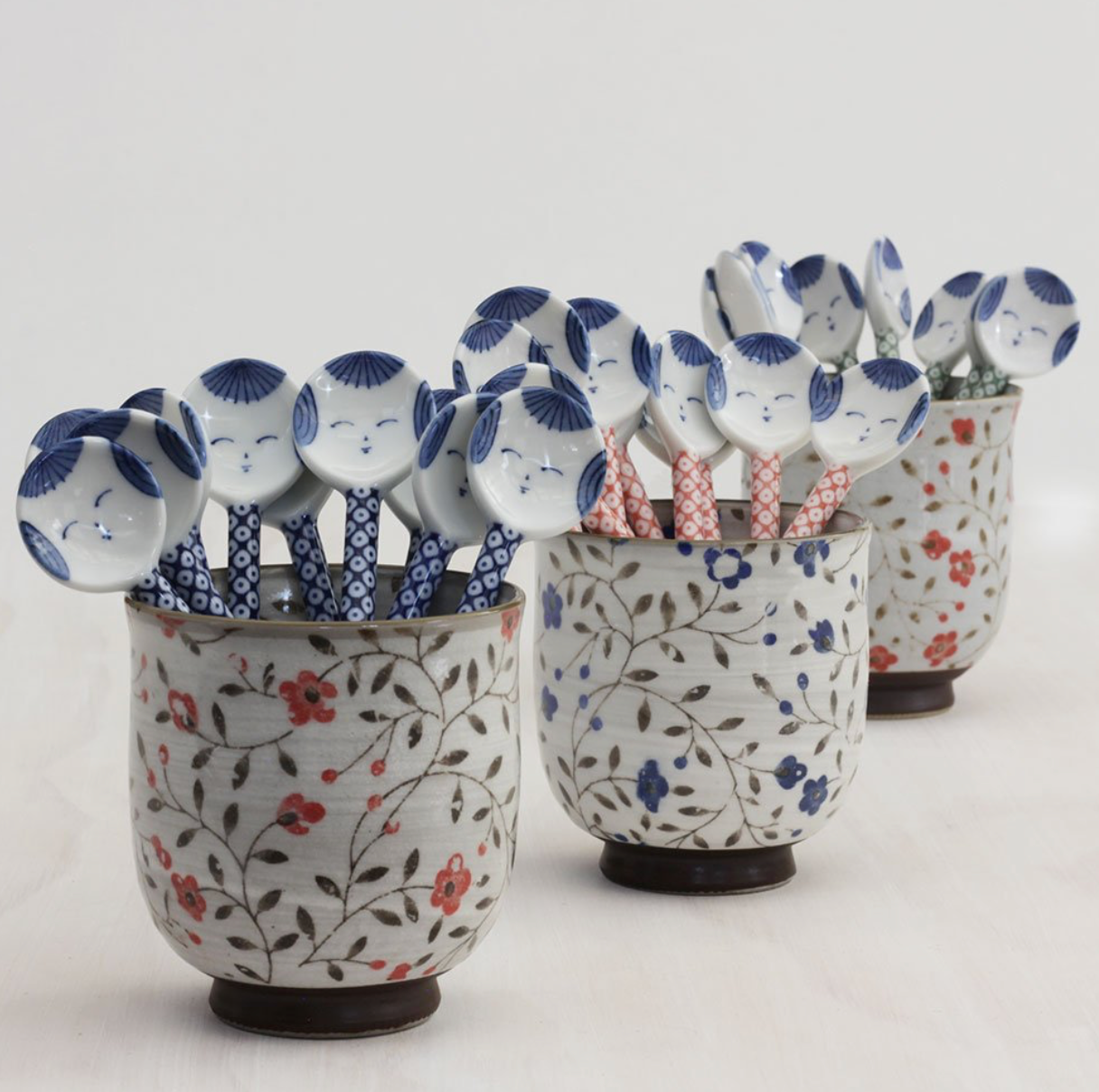 KOKESHI DOLL CERAMIC TEA SPOONS