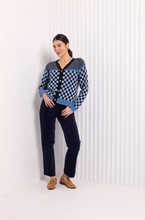 Load image into Gallery viewer, CHECKMATE CARDIGAN - NAVY MIX