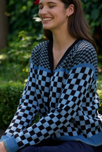 Load image into Gallery viewer, CHECKMATE CARDIGAN - NAVY MIX
