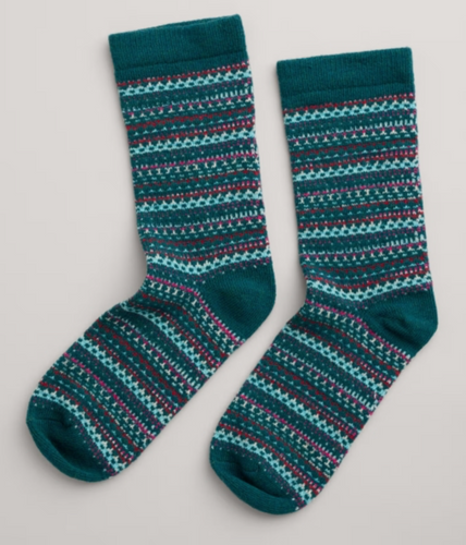 FAIR ISLE SOCKS - SEA GLASS SHALLOWS