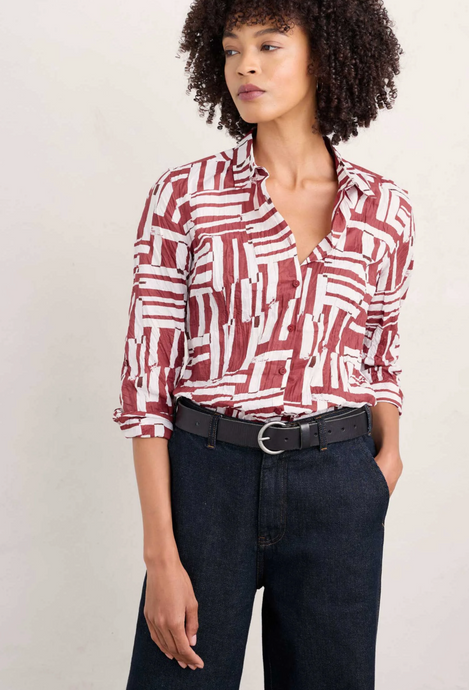 LARISSA SHIRT - DUNE FENCE UMBER