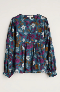 THORNAPPLE SHIRT - WOODBLOCK BLOOM DUSKY JADE