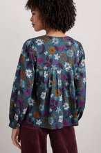 Load image into Gallery viewer, THORNAPPLE SHIRT - WOODBLOCK BLOOM DUSKY JADE