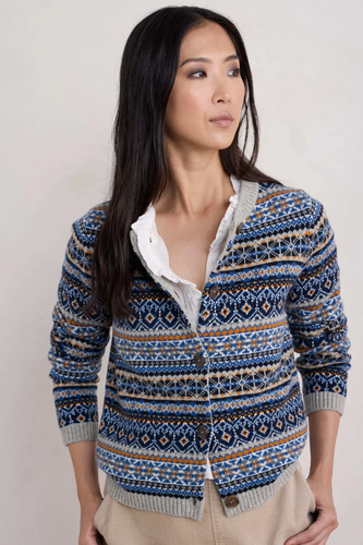 PERCELLA COVE CARDIGAN - OPEN GARDEN SHALLOWS