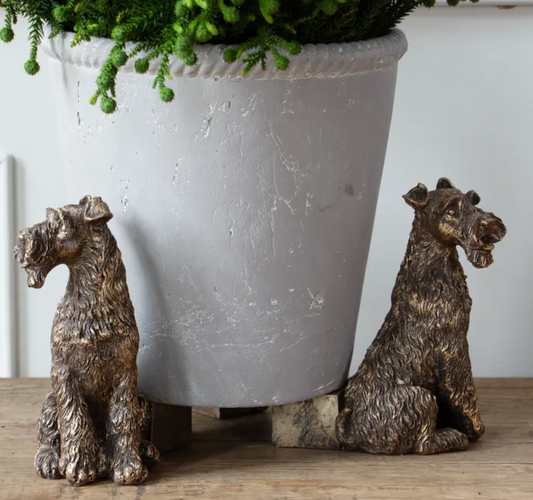 SCOTTIE/SCHNAUZER DOG POT STAND SET 3 - LARGE