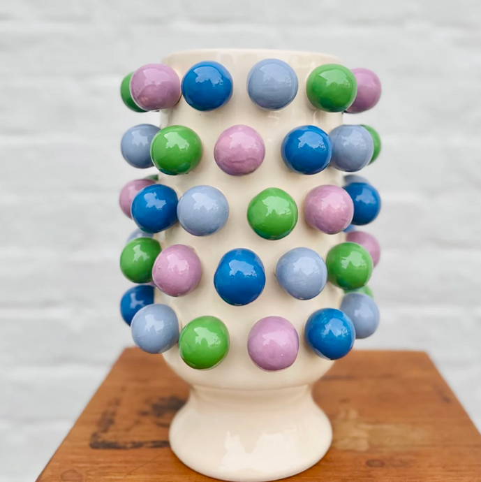 LARGE BUBBLE VASE - BLUE, PURPLE & GREEN