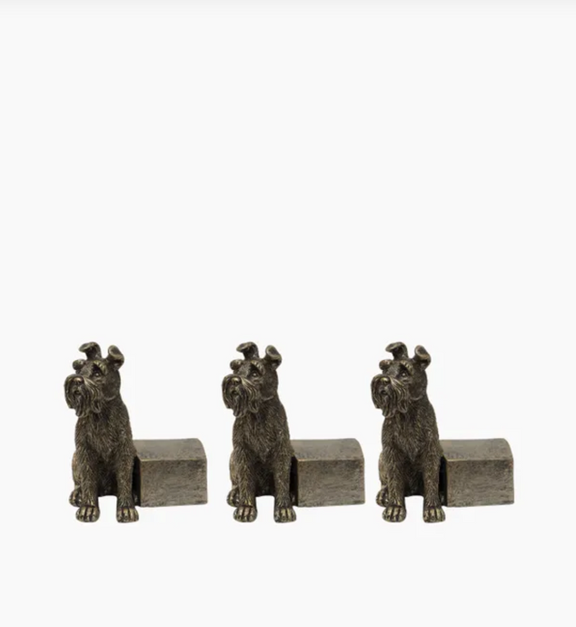 SCOTTIE/SCHNAUZER DOG POT STAND SET 3 - SMALL
