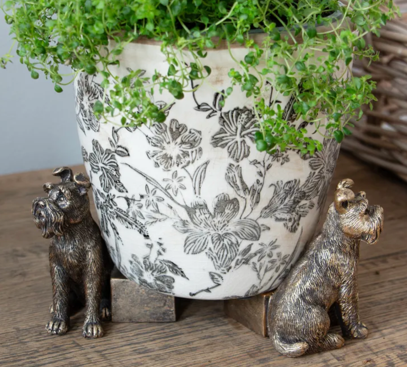 SCOTTIE/SCHNAUZER DOG POT STAND SET 3 - SMALL