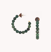 Load image into Gallery viewer, CREOLE ADVENTURINE HOOP EARRINGS