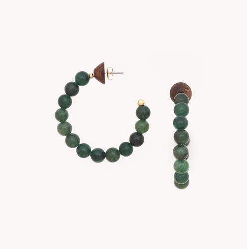 CREOLE ADVENTURINE HOOP EARRINGS