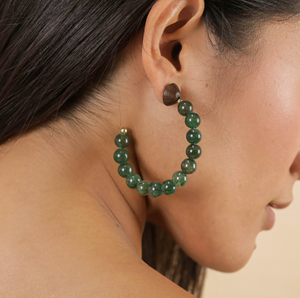 CREOLE ADVENTURINE HOOP EARRINGS