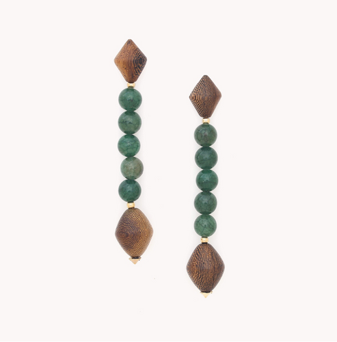 LONG POST ADVENTURINE EARRINGS