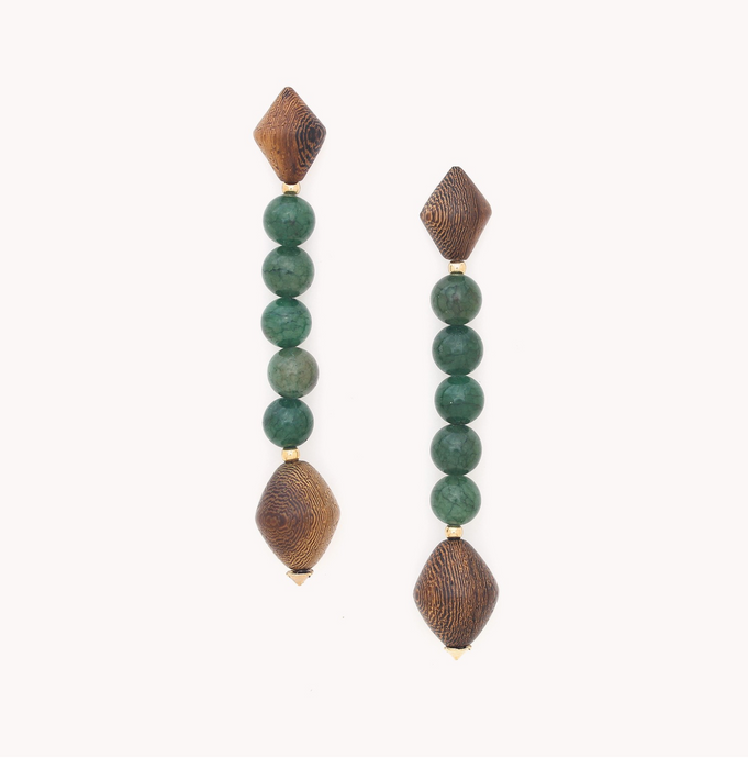 LONG POST ADVENTURINE EARRINGS