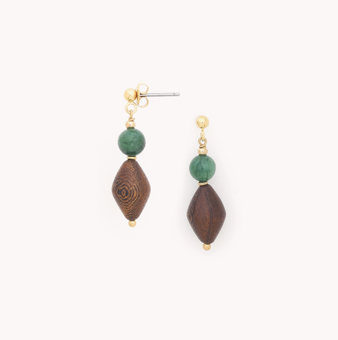 SMALL POST ADVENTURINE EARRINGS