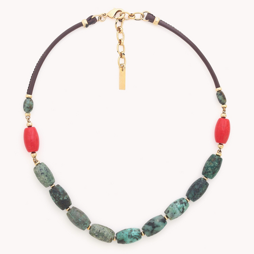 AFRICAN TURQUOISE SHORT NECKLACE