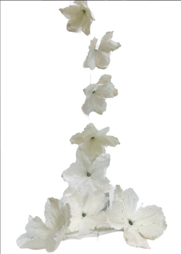 PAPER FLOWERS - WHITE FLORET FLOWERS LIGHT