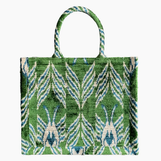 SILK VELVET IKAT LARGE TOTE BAG