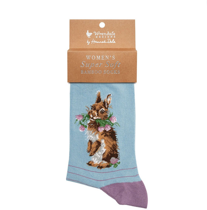 WRENDALE BAMBOO SOCKS - 'HEAD CLOVER HEELS' RABBIT