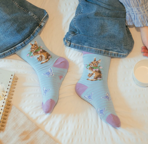WRENDALE BAMBOO SOCKS - 'HEAD CLOVER HEELS' RABBIT