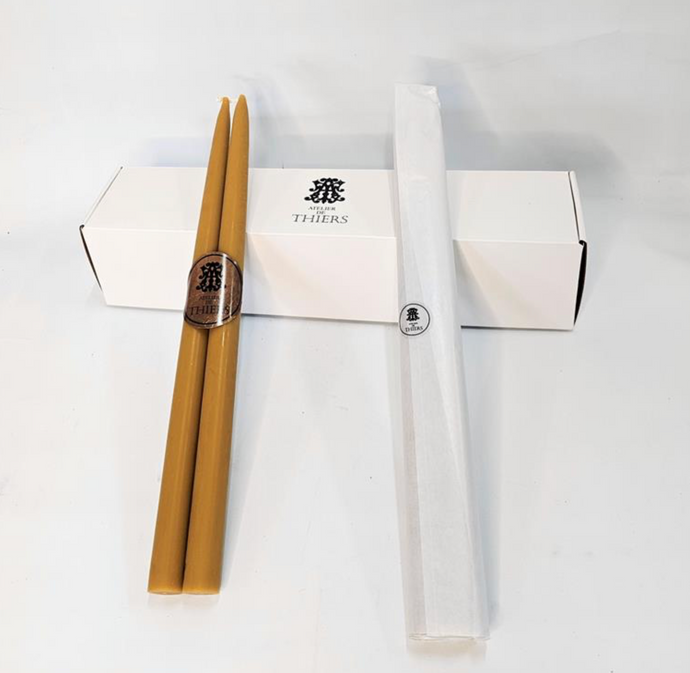 BEESWAX CANDLES - 35CM PAIR