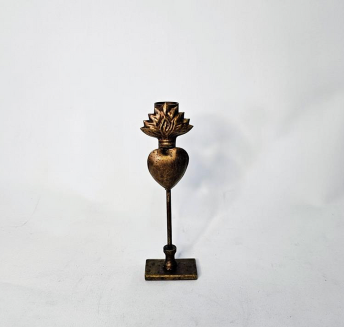 HEART CANDLE HOLDER GOLD FINISH LARGE