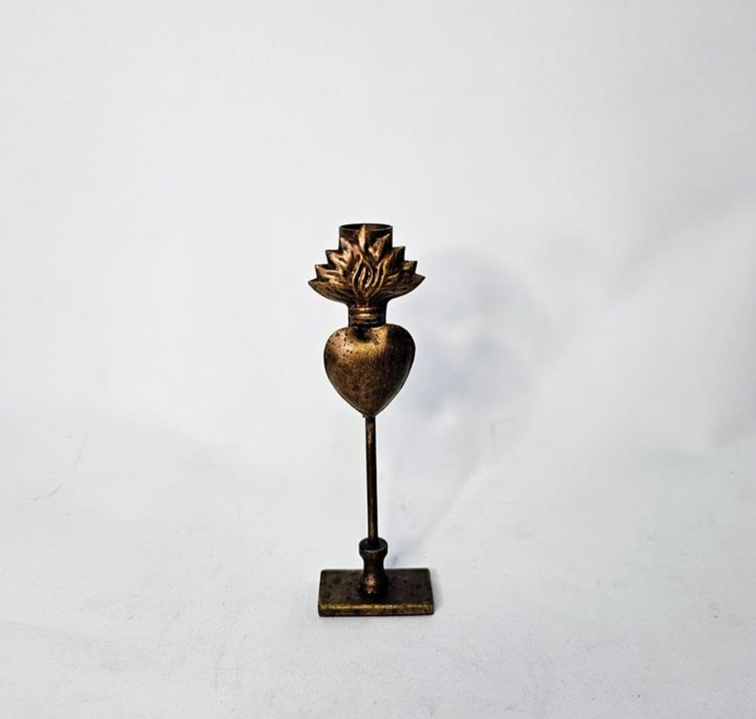 HEART CANDLE HOLDER GOLD FINISH LARGE