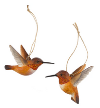 Load image into Gallery viewer, RUFOUS HUMMINGBIRD HANDCARVED DECO